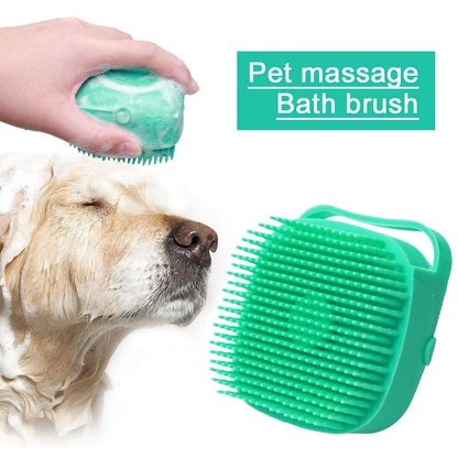 Pet Dog Shampoo Massager Brush Cat Massage Comb Grooming Scrubber Shower Brush for Bathing Short Hair Soft Silicone Brushes